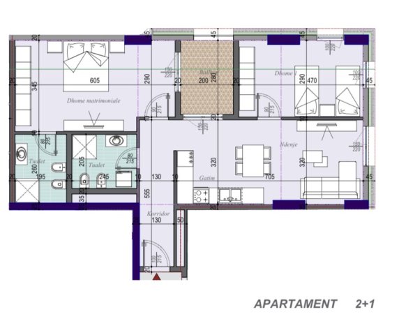 💥Okazion 1200€/m2, Tirane, shitet apartament 2+1+2+Ballkon , 115 m² (Tirana Entry 3, Ish Dogana)