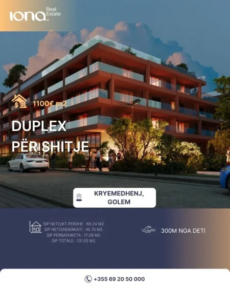 Golem, shitet apartament duplex Dublex Kati 0, 131 m²