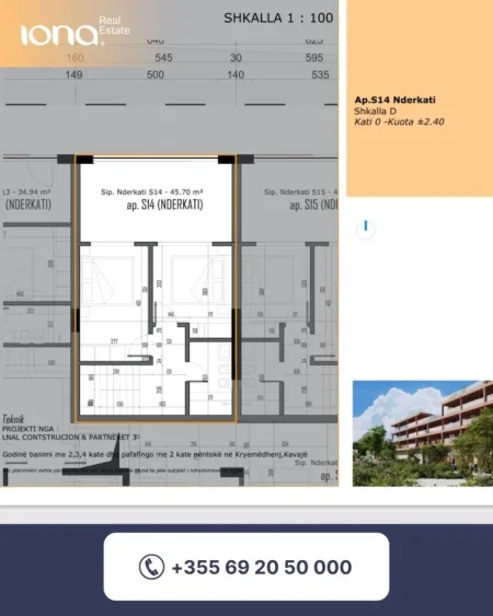 Golem, shitet apartament duplex Dublex Kati 0, 131 m²