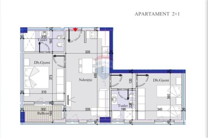 Tirane, shitet apartament 2+1 , 87 m² 123.100 € (ish dogana)