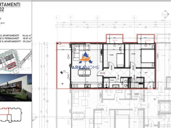 Tirane, shitet apartament 2+1+Ballkon Kati 1, 115 m² 178.762 € 