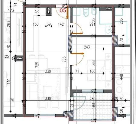 Tirane, shitet apartament 1+1+Ballkon Kati 5, 63 m² 59.000 € (Shkolla Lidhja e Prizerenit)