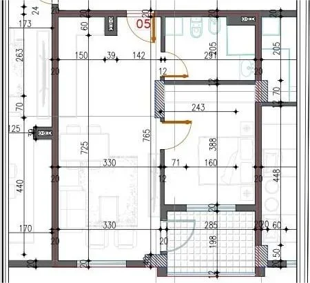 Tirane, shitet apartament 1+1+Ballkon Kati 5, 63 m² 59.000 € (Shkolla Lidhja e Prizerenit)