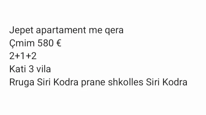 Tirane, jepet me qera Vile 2+1+Aneks Kati 3, 80 m² 581 € (Siri Kodra)