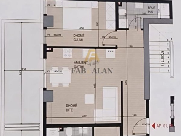 Tirane, shitet apartament 1+1 Kati 0, 83 m² 124.200 € (Ish Fusha e Aviacionit)