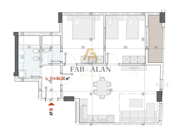 Tirane, shitet apartament 2+1 , 96 m² 96.750 € (Paskuqan)