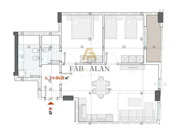Tirane, shitet apartament 2+1 , 96 m² 96.750 € (Paskuqan)
