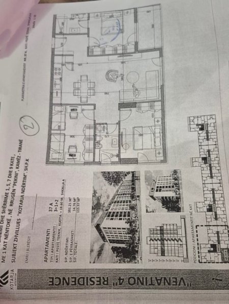 Kamez, Venatino 4, apartament 3+1+2+Ballkon Kati 5, 115.97 m²