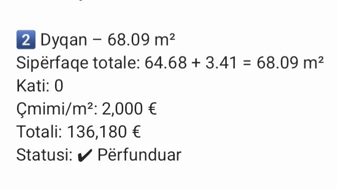 Tirane, shitet ambjent biznesi Kati 0, 68 m² 136.180 € (Profarma)