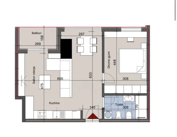Tirane, shitet apartament 1+1+Ballkon , 83 m² 182.600 € (Hora Vertikale, Rruga Muhamet Gjollesha)