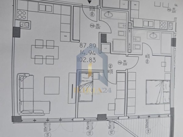 Tirane, shitet apartament 2+1+Ballkon Kati 2, 103 m² (Rruga e Elbasanit)