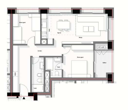 Tirane, shitet apartament 2+1+Ballkon Kati 9, 132 m² 317.040 € (Tirana Bulevard)