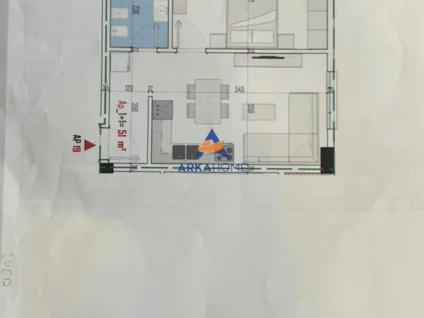 Tirane, shitet apartament 1+1+Ballkon Kati 2, 59 m² 77.350 € 