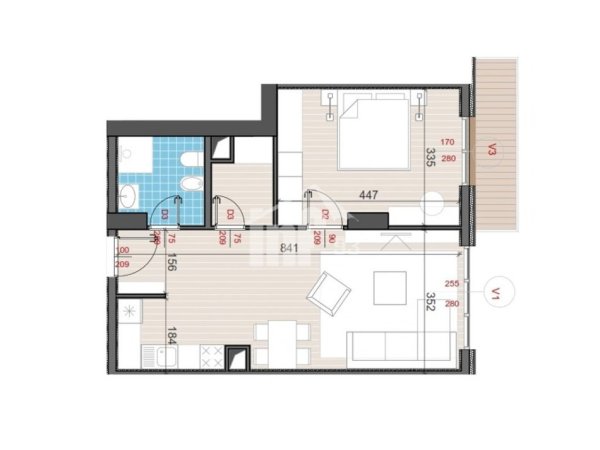 Tirane, shitet apartament 1+1+Ballkon Kati 9, 75 m² 136.000 € (NE RRUGEN “ALI DEMI”)