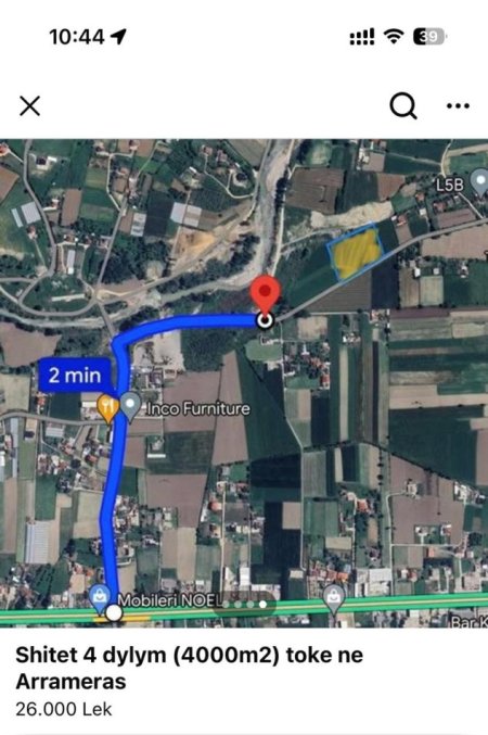 Fushe Kruje, shitet toke , 4.000 m² 110.000 €