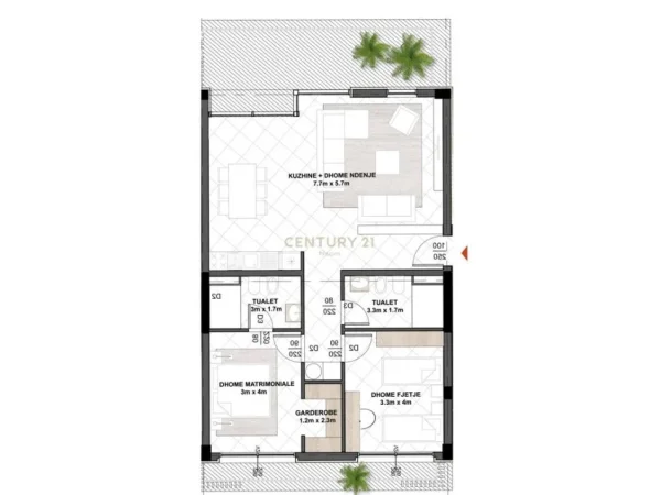 shitet apartament 2+1+Aneks+Ballkon Kati 3, 142 m² 355.750 € (Neom126974)