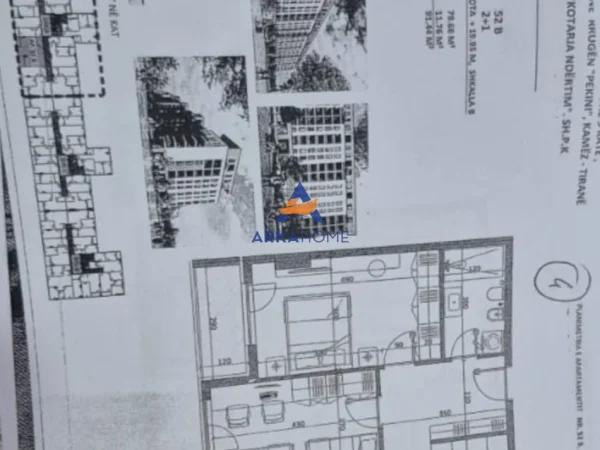 Tirane, shitet apartament 2+1 Kati 6, 91 m² 74.000 € 