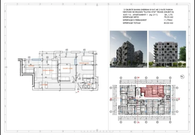 Tirane, shitet apartament 2+1 Kati 4, 82 m² 151.000 € (ISH PARKU)