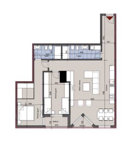 Tirane, shitet apartament 2+1+Ballkon , 153 m² 336.600 € (Hora Vertikale, Rruga Muhamet Gjollesha)