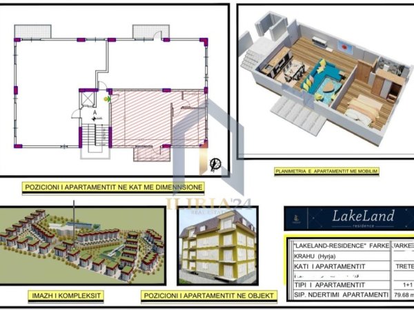 Tirane, shitet apartament 1+1+Ballkon Kati 3, 80 m² 125.000 € (Farke)