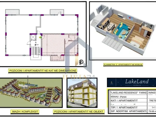 Tirane, shitet apartament 1+1+Ballkon Kati 3, 80 m² 125.000 € (Farke)