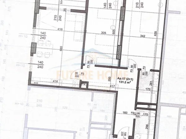 Tirane, shitet apartament 2+1+Ballkon Kati 3, 131 m² 264.160 € (BULEVARDI I RI)