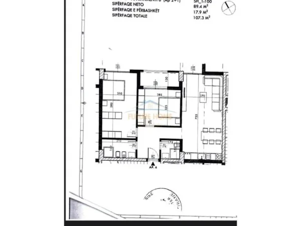 Tirane, shitet apartament 2+1+Ballkon Kati 1, 108 m² 144.450 € 