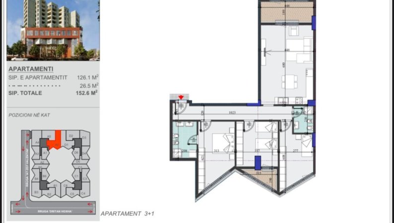 Tirane, shitet apartament 3+1 Kati 2, 152 m² 245.000 € (ZOGU I ZI)