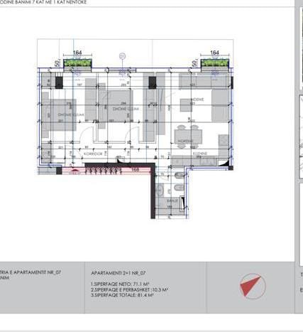 Tirane, shitet 2+1+Ballkon Kati 1, 81 m² 147.000 €