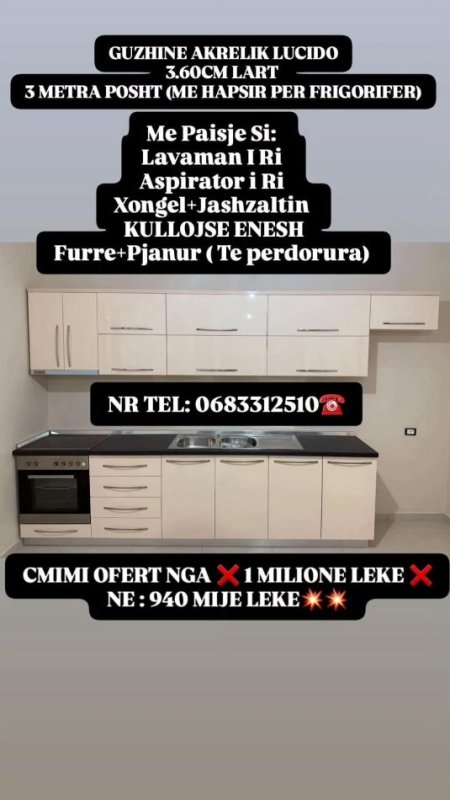 Tirane,  Guzhina te reja akreliku bashk me paisje . Super Cmime 1.001 €