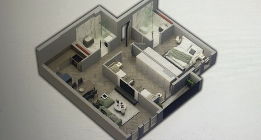 Tirane, shitet apartament 2+1+Ballkon Kati 2, 94 m² 98.700 € (Univers City Apartament 2+1+2 Per Shitje Faze Pllake Cmim Kleringu)