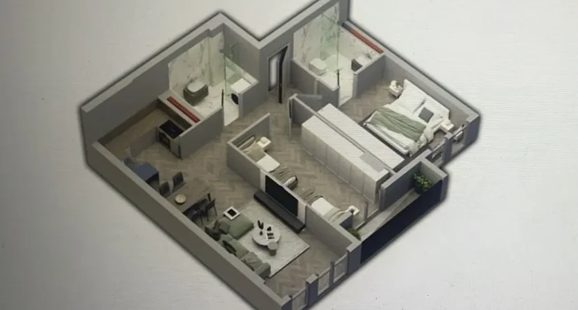 Tirane, shitet apartament 2+1+Ballkon Kati 2, 94 m² 98.700 € (Univers City Apartament 2+1+2 Per Shitje Faze Pllake Cmim Kleringu)