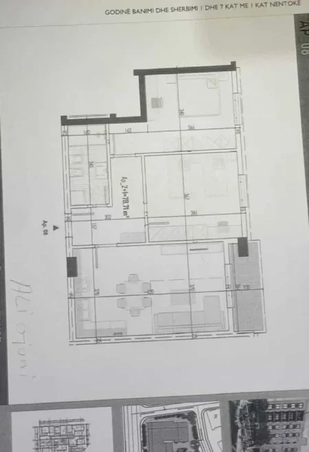 Tirane, shitet apartament 2+1 Kati 3, 90 m² 