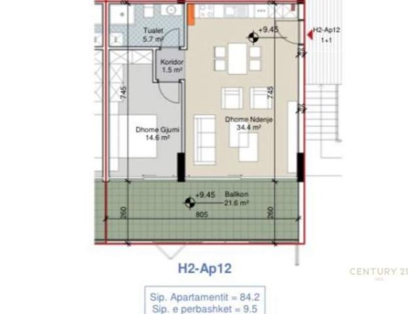 Apartament 1+1 Kati 3, 94 m² 155.000 Euro (Hamallaj, Porto Lalzi)