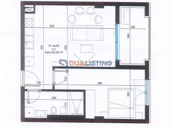 Dhermi - Palase, shitet apartament 1+1 Kati 2, 73 m² 219.800 € (Square Village)