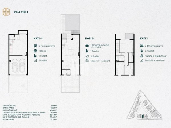 Tirane, shitet Vile 3 Katshe , 271 m² 678.000 € (“GREEN UP LIVING RESIDENCE”, NE MJULL BATHORE)