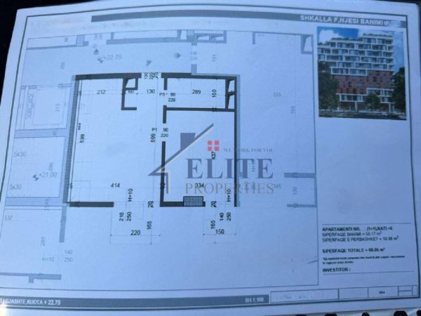 Tirane, shitet apartament 1+1+Ballkon Kati 6, 69 m² 1.001.123 € (Ish Fusha e Aviacionit)