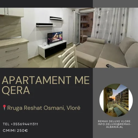 Vlore - Lungomare, jepet me qera apartament 1+1 Kati 5, 60 m² 250 € (Rruga Reshat Osmani – pranë Te NAMA)