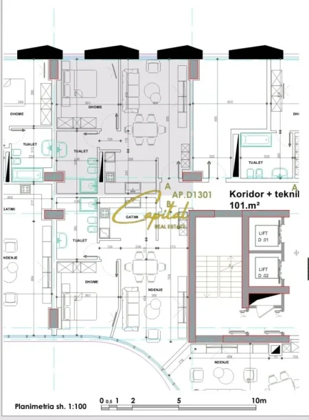 Tirane, shitet apartament 1+1 Kati 13, 88 m² 310.000 € (EKSPOZITA BUILDING)