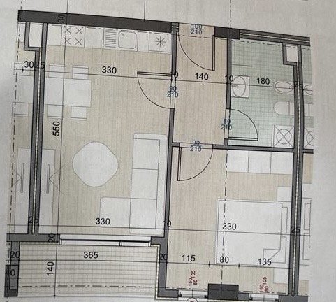 Shqiperi, shitet apartament 1+1 Kati 3, 60 m² 93.000 € (Ish-Fusha e Aviacionit.)