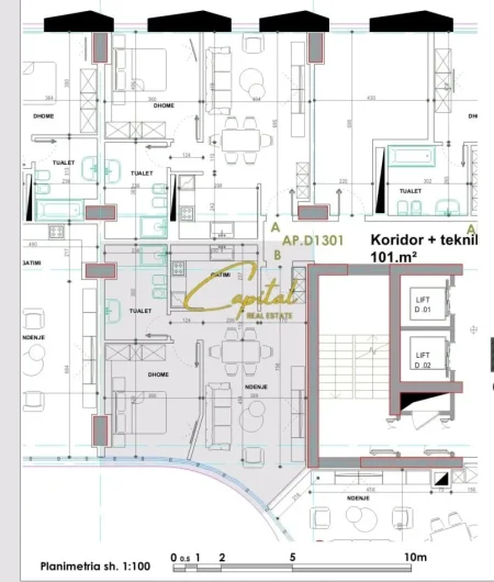 Tirane, shitet apartament 1+1 Kati 13, 98 m² 344.000 € (EKSPOZITA BUILDING)