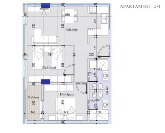 shitet apartament Kati 5, 87 m² 122.360 € (RRUGA 29 NENTORI)
