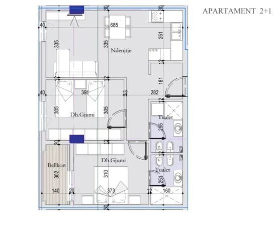 shitet apartament Kati 5, 87 m² 122.360 € (RRUGA 29 NENTORI)