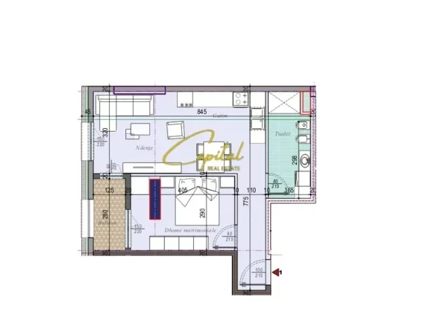 Tirane, shitet apartament 1+1 Kati 1, 68 m² 82.000 € (TIRANA ENTRY 3)