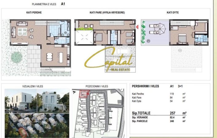 Tirane, shitet Vile 4+1 Kati 3, 257 m² 510.000 € (LIQENI I FARKES)