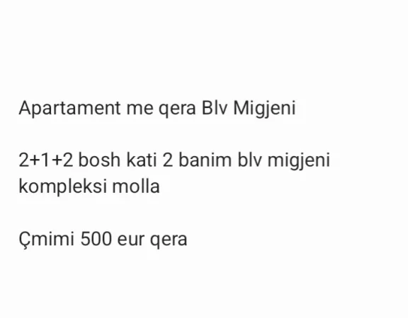 Tirane, jepet me qera apartament 2+1 Kati 2, 80 m² 500 € (Blv Migjeni)
