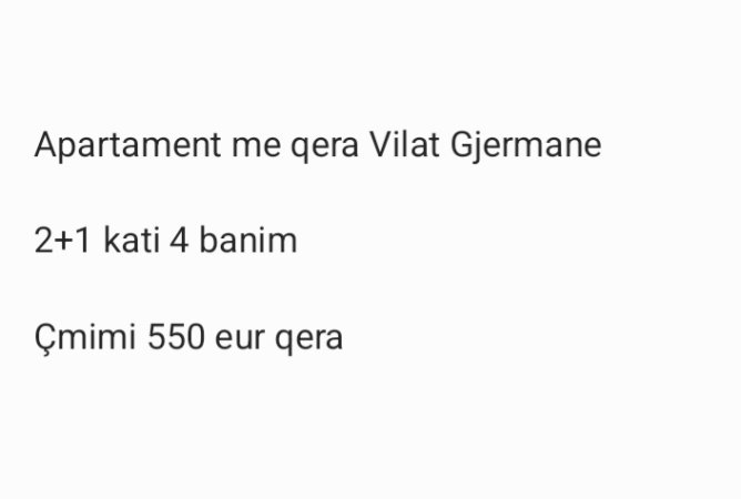 Tirane, jepet me qera apartament 2+1 Kati 4, 80 m² 550 € (Vilat Gjermane)