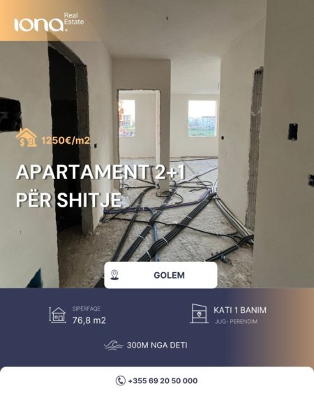 Golem, shitet apartament 2+1 , 77 m² 96.000 € 