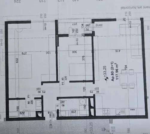 Tirane, jepet me qera apartament 2+1 Kati 9, 118 m² 