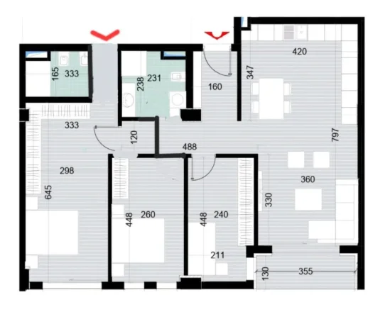 Tirane, shes apartament 3+1+Ballkon Kati 6, 133 m² 140.000 € (Rezidenca Diellon)